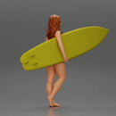 Attractive Young Woman Walking on Beach Holding Surfboard 2 - Only-Games