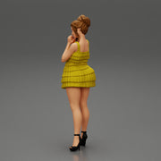 Sexy woman standing and posing and in fashion summer dress - Only-Games