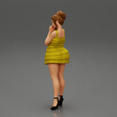 Sexy woman standing and posing and in fashion summer dress - Only-Games