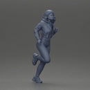 Girl with long hair running away in a jacket - Only-Games