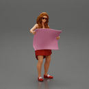 travel woman in dress with sun glasses holding a map and looking to the map - Only-Games
