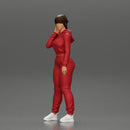 sexy girl in a sports outfit hoodie is standing - Only-Games