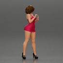 Attractive girl in mini dress and heels Leaning Against car - Only-Games