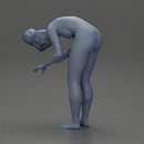 Naked Girl standing behind her boyfriend gently touching his face - Only-Games