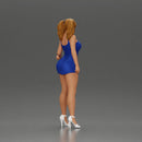 Elegant woman in dress posing confidently with playful charm - Only-Games