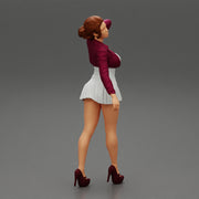Beautiful woman in a dress walking with hand on head - Only-Games