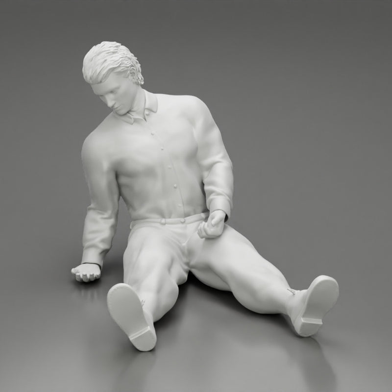 Accident of a male worker sitting on the floor with an injured - Only-Games
