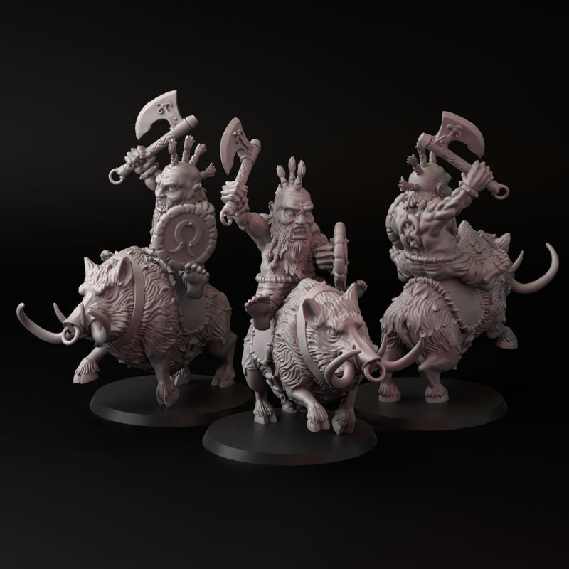 Dlc Boar Rider Boar Rider (3 dwarf-3 boar) - Crosslances - Miniatures by Only-Games.co