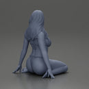 Beautiful Woman in Bikini Sitting on the Beach - Only-Games