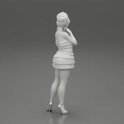 Sexy woman standing and posing and in fashion summer dress - Only-Games