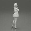 Sexy woman standing and posing and in fashion summer dress - Only-Games