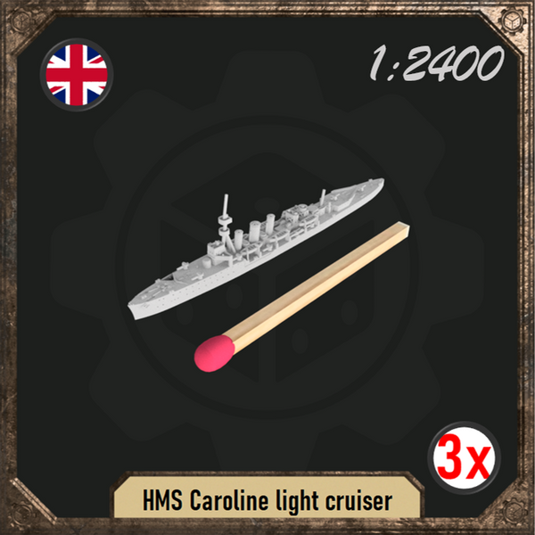 1/2400 HMS Caroline light cruiser pack