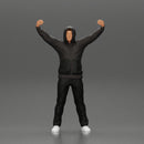 man in a hoodie supporting and holding a scarf - Only-Games