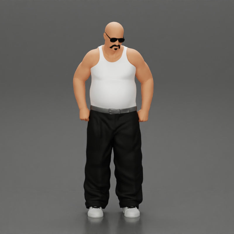 fat gangster standing with sunglasses - Only-Games