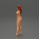 Naked Confident Woman posing with long hair - Only-Games