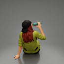 Tired woman mechanic in suit and backwards cap sitting and drinking water during from bottle - Only-Games