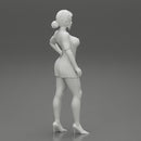 Beautiful Woman in Short Evening Mini Dress - Only-Games