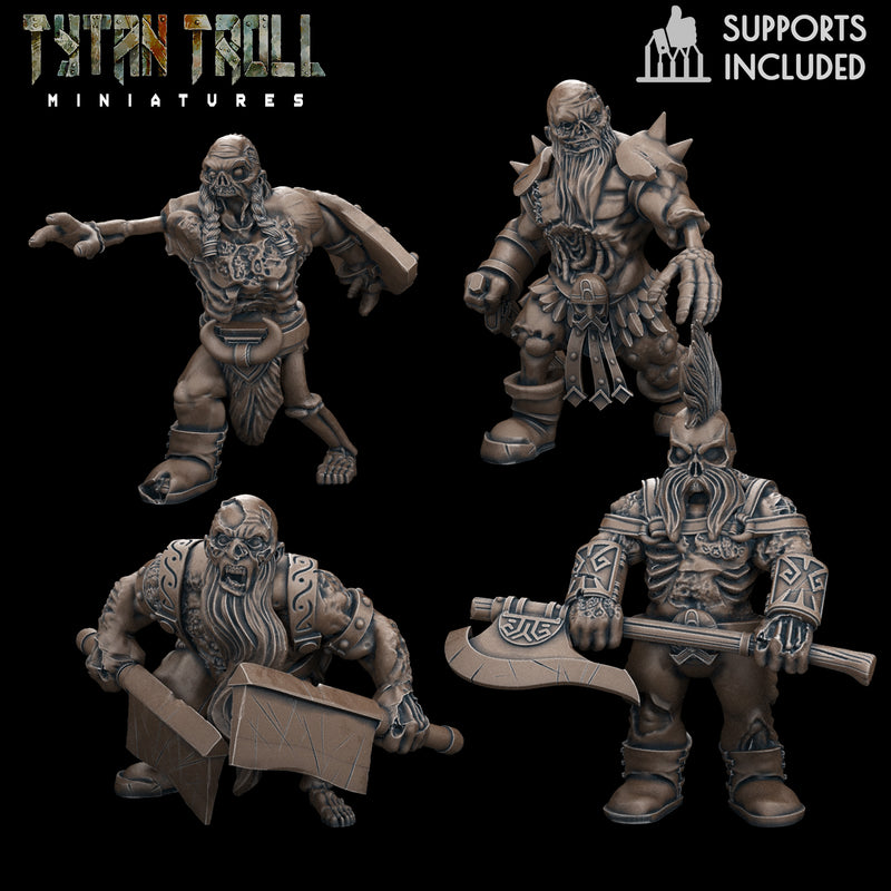 Zombie Dwarf Pack - TytanTroll Miniatures - DnD - Fantasy