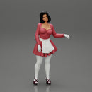 Attractive Stewardess in maid clothes Posing - Only-Games