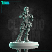 (0185) Female street fighter post apocalyptic warrior with cyber arm - Only-Games