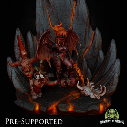 Hell Scenery [PRE-SUPPORTED] Devil Fire Lava Ground Diorama - Only-Games