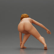 naked surfer woman in a bikini riding a wave on her surfboard - Only-Games