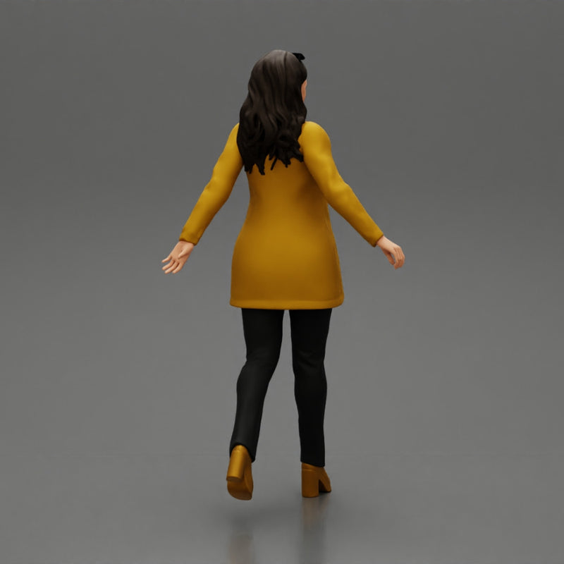 Business woman in manteau dragging suitcase  walking in airport terminal - Only-Games