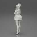 Sexy woman standing and posing and in fashion summer dress - Only-Games