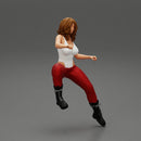 beautiful woman sitting and driving a motorbike - Only-Games