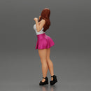 Fashion girl posing in skirt and shirt - Only-Games