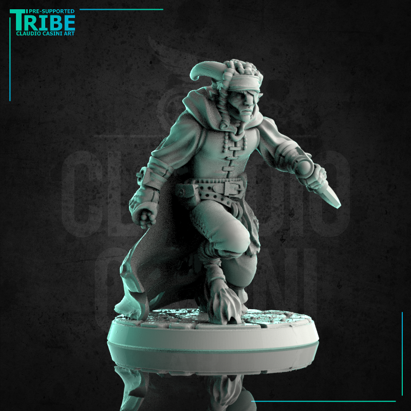 (0184) Satyr faun male thief thief assassin pirate with cloak and treasure - Only-Games
