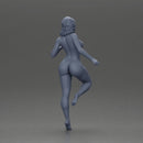 Naked Confident Woman Strikes Dynamic Pose - Only-Games