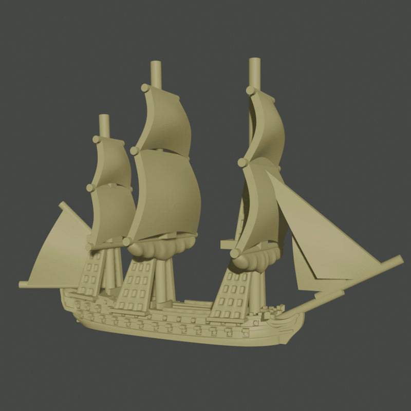 1/2400 Napoleonic Fleet Set (7 models) + Blender Customiser Files