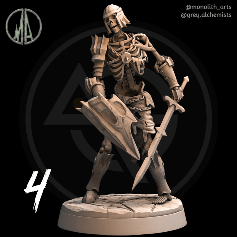 Skeleton Warriors - 11 Poses - Fantasy Resin Miniatures in 32mm - DnD Monsters