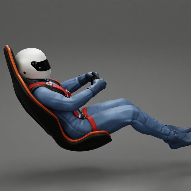 2 Models - Racing Driver Sitting in Touring Car Cockpit with Racing Suit and seat - Only-Games