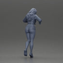 Sexy girl in mini skirt and shorts looking out over the edge of the stairs - Only-Games