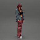 gangster homies lowrider girl posing in long open shirt with long pigtail - Only-Games