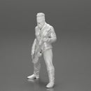 Rock man play white bass guitar in leather jacket  with long hair and beard - Only-Games