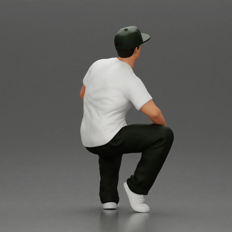 hip-hop man sitting in shirt and cap - Only-Games