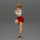 Sexy girl in mini dress and shirt with short hair Leaning Against car - Only-Games