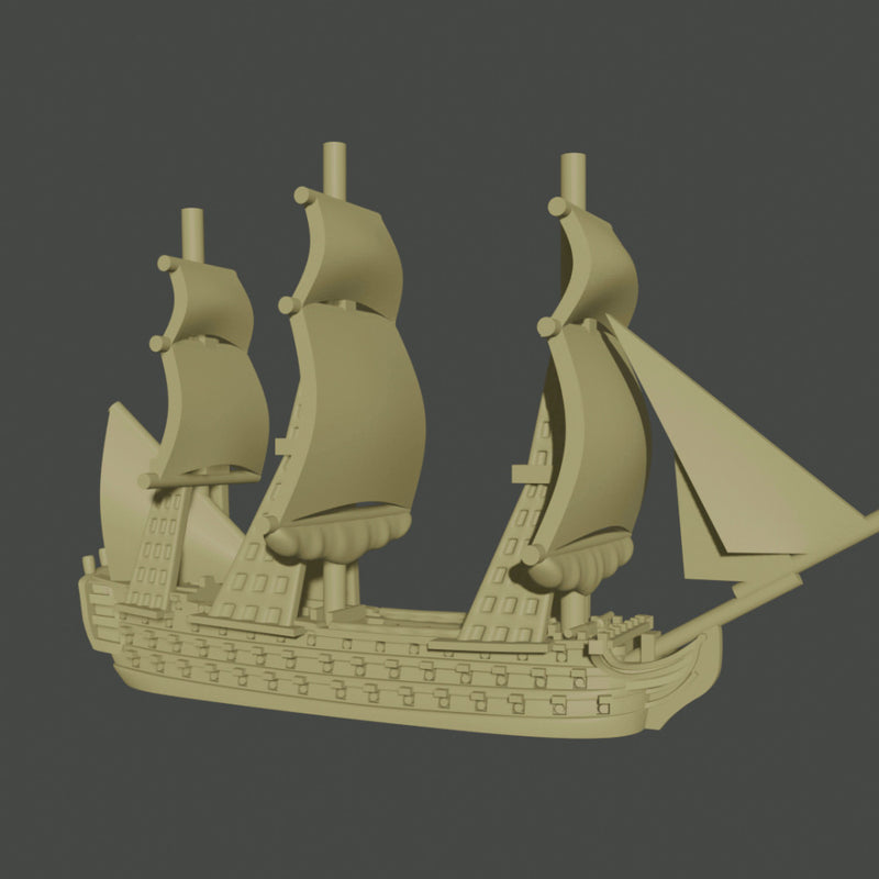 1/2400 Napoleonic Fleet Set (7 models) + Blender Customiser Files