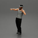 Travel man wearing a hat and a beard pointing the right way - Only-Games