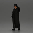 man in long coat, resembling a mafia boss walking - Only-Games