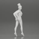 Sexy girl in shorts and an open mini shirt putting her hands in her back pocket - Only-Games