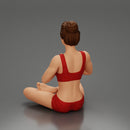 sexy girl in shorts doing sukhasana yoga pose - Only-Games