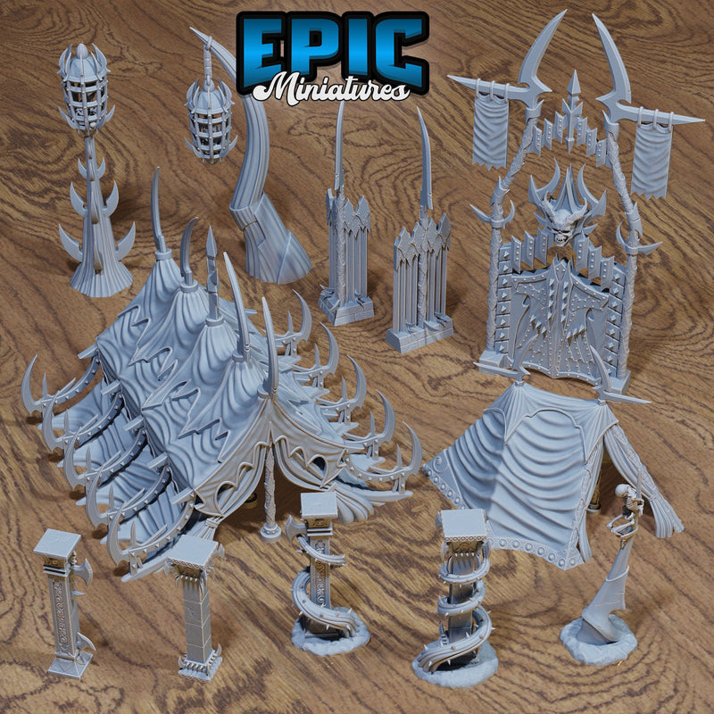 Dark Elf Siege Camp Scatter Set