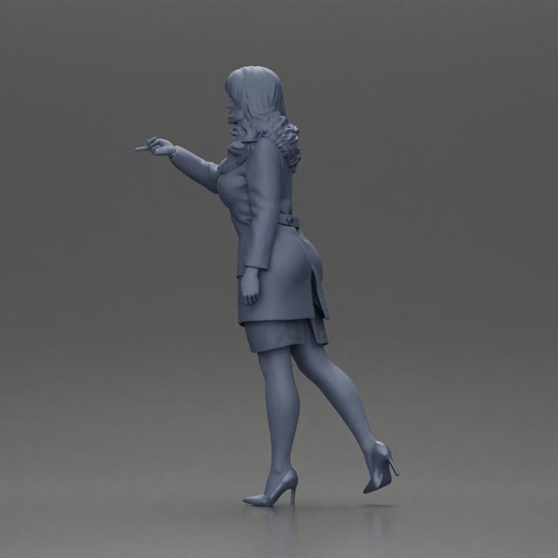 Elegant Teacher in White Coat Gesturing with Confidence and Professionalism - Only-Games