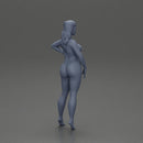 Naked Confident Woman posing with long hair - Only-Games