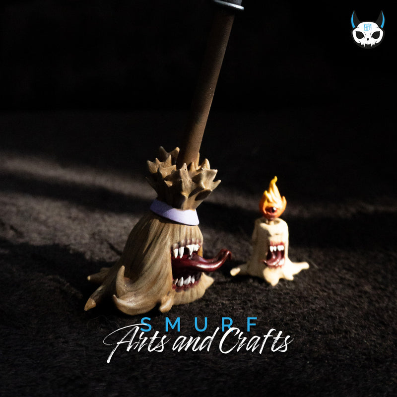 Mimic Broom and Candle - Dark Fantasy 3D Miniature