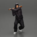 Gangster homie in hoodie Holding Baseball Bat Ready For A Hit - Only-Games